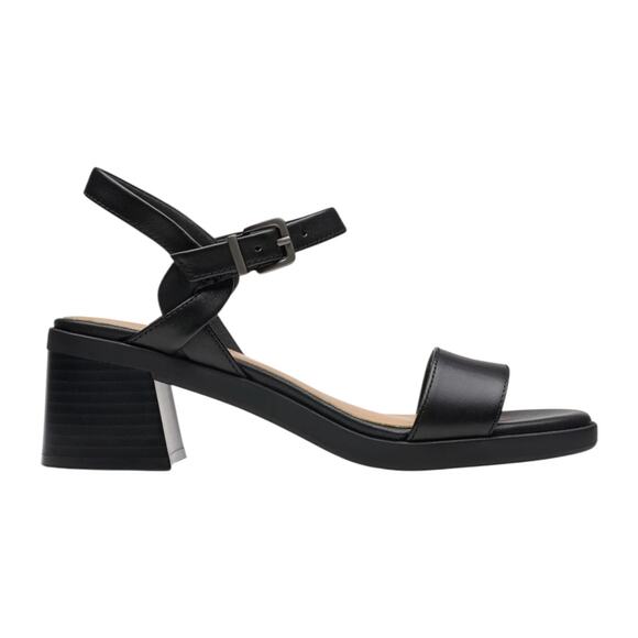 Clarks Women's Jaylan Ray Buckles Leather Sandals Black Size 8 1/2 W - Picture 2 of 6